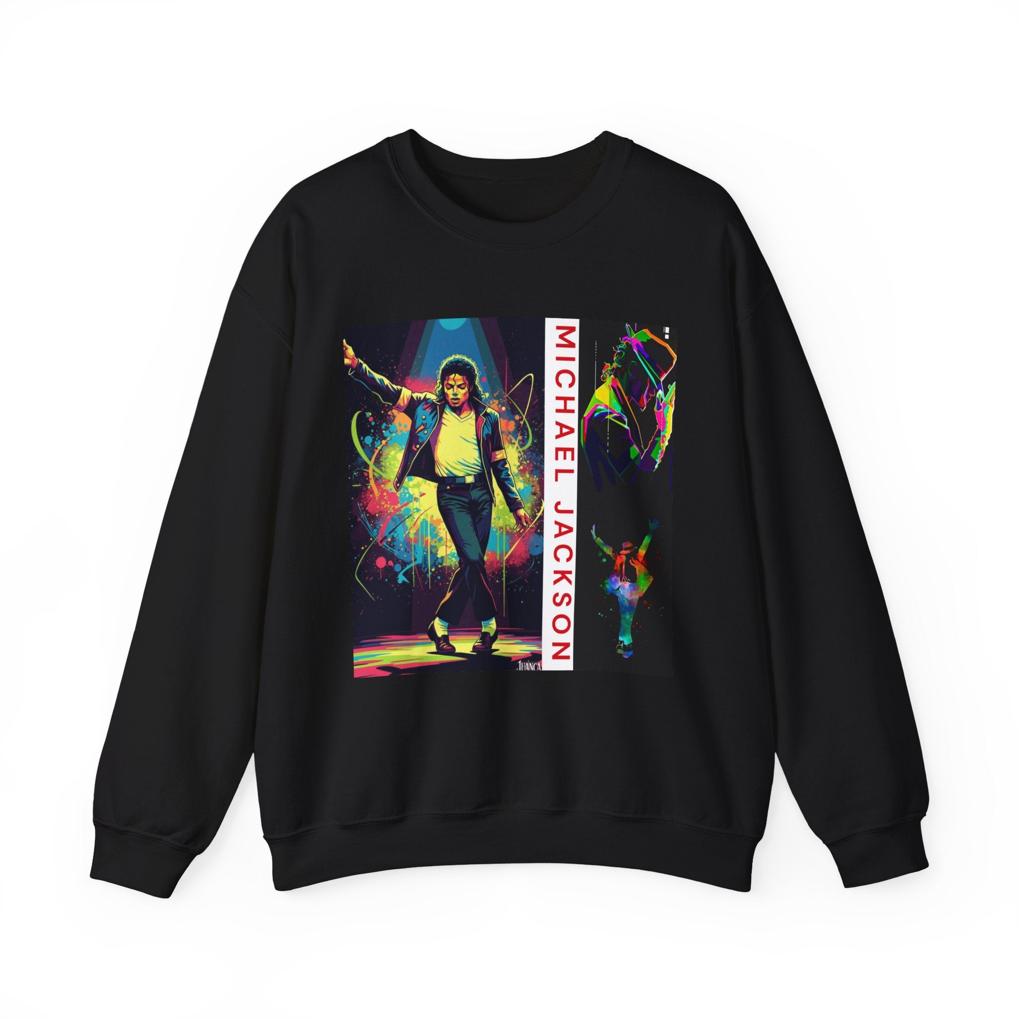 Michael Jackson Thriller Crewneck Sweatshirt — Retro Neon Dance Graphic