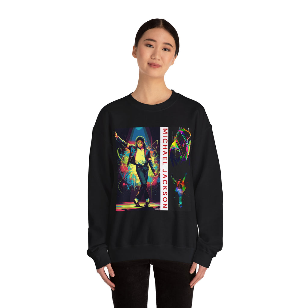 Michael Jackson Thriller Crewneck Sweatshirt — Retro Neon Dance Graphic