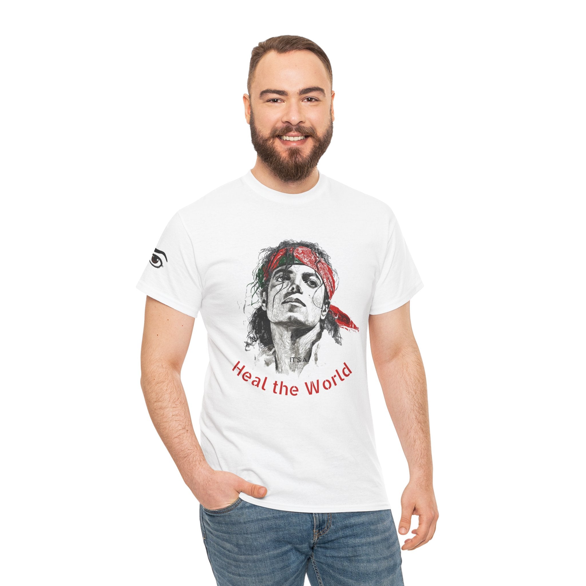 MICHEL JACSION" Heal The World - Unisex Heavy Cotton Tee