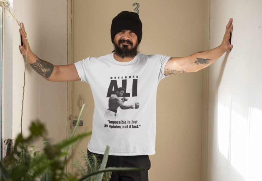 Muhammad Ali Quote Tee — "Impossible is just an opinion, not a fact."