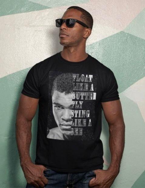 Muhammad Ali Split Portrait Tee — 'Float Like A Butterfly'
