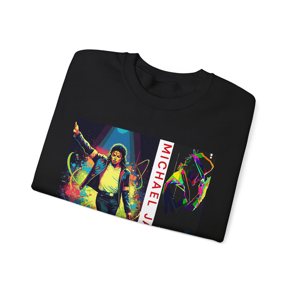 Michael Jackson Thriller Crewneck Sweatshirt — Retro Neon Dance Graphic