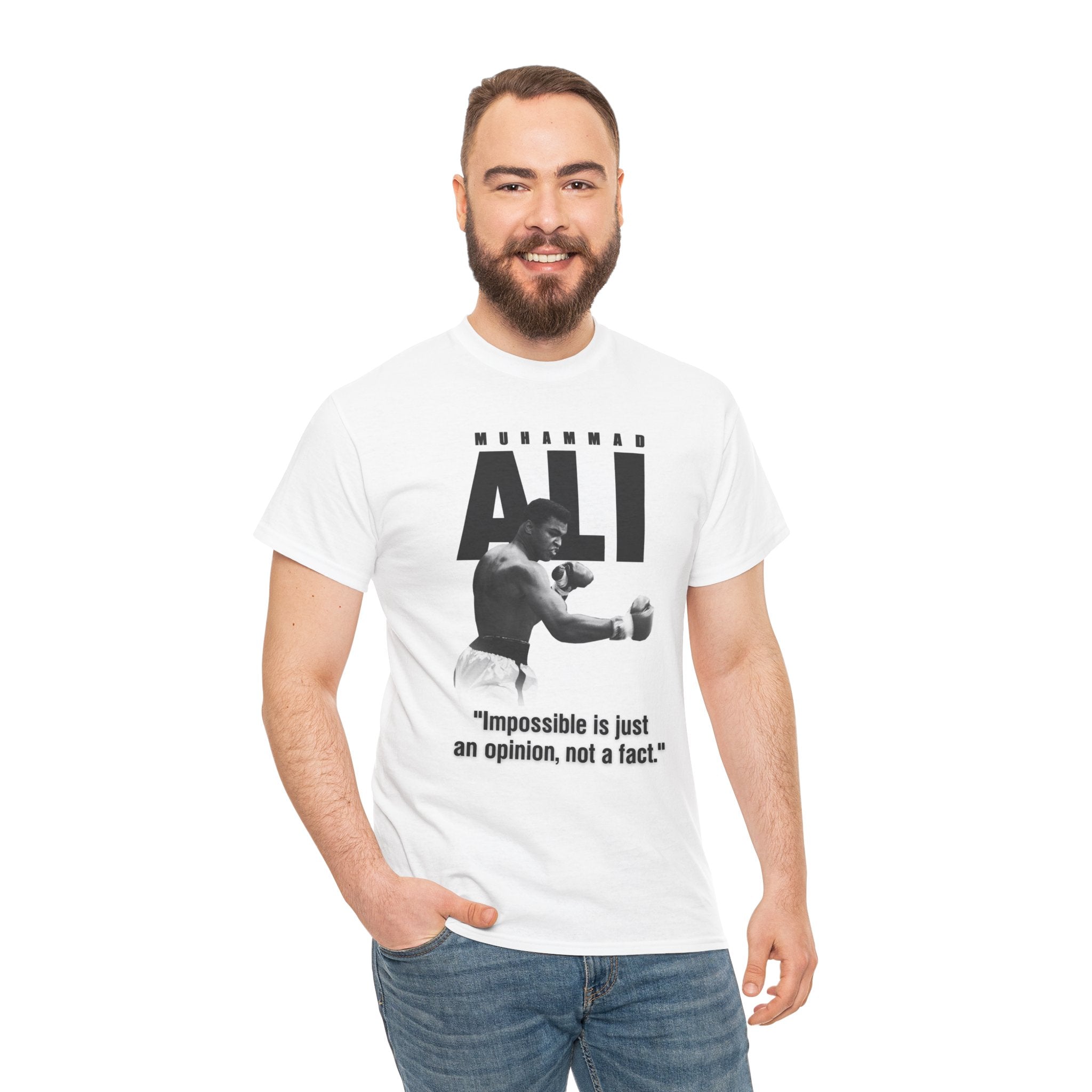 Muhammad Ali Quote Tee — "Impossible is just an opinion, not a fact."