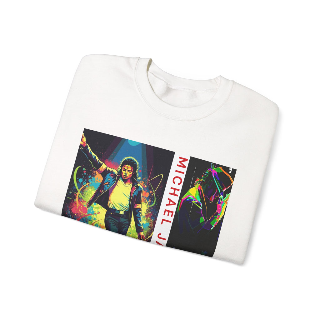 Michael Jackson Thriller Crewneck Sweatshirt — Retro Neon Dance Graphic